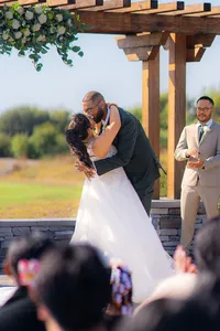 bride and groom dip kiss at fairview metropolitan in oakland california