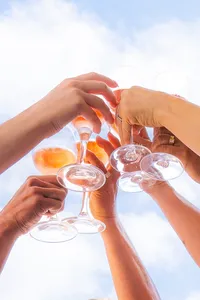 bridesmaids wedding toast in san francisco