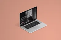 Realistic Laptop Mockup High Angle View