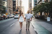 Creative urban engagement photography with bold, modern, and cinematic energy.