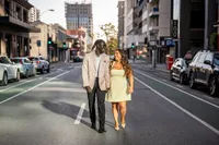 Cinematic, bold engagement photos that mix creativity with raw emotion.