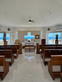 Interior chapel at Hard Rock Riviera Maya that is ideal for a Catholic destination wedding in Mexico