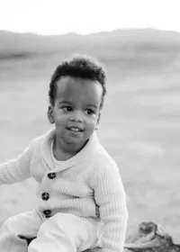 Lifestyle photo of a kid in black and white by Suzanne Karp Photography in Mill Valley California