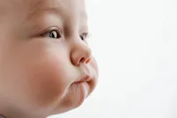 a chubby cheek baby boy during his milestone photo session in denham springs