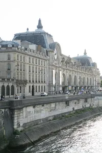 Architectural view of the Seine River and historic Paris buildings in the heart of the city.