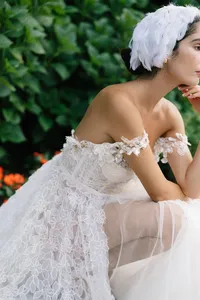Close-up of model in soft bridal styling with natural makeup for Lake Como fashion editorial