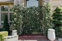 Organic floral wall installation at private estate wedding in Vancouver, Washington.