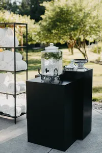 Reception water station set up for out door wedding