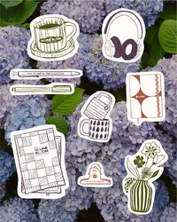 Illustrated stickers for The Neuro Bloom Collecive