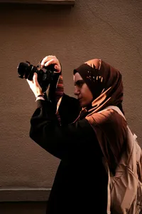 woman taking photo