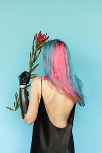 woman with colorful hair