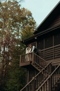 Newly married couple doing documentary and cinematic photos for their wedding / elopement at their blue ridge airbnb. Photos by Crimson Conure Photography based in Kennesaw, Georgia and Denver, Colorado