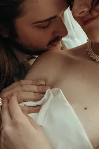 Newly married couple doing documentary and cinematic photos for their wedding / elopement at their blue ridge airbnb. Photos by Crimson Conure Photography based in Kennesaw, Georgia and Denver, Colorado