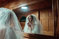 Newly married couple doing documentary and cinematic photos for their wedding / elopement at their blue ridge airbnb. Photos by Crimson Conure Photography based in Kennesaw, Georgia and Denver, Colorado