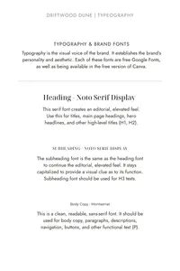 Typography thumbnail for the Driftwood Dune earthy brand kit template