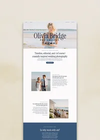 Screenshot image of Coastal Dream Showit one-page website template for photographers