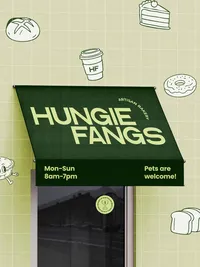 Bakery Cafe branding design case study for Hungie Fangs Artisan Bakery