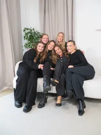bridal hair and makeup artist Cambridgeshire. DG Collaborative team leaning in
