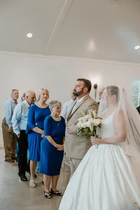 white and bright wedding ceremony space