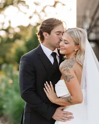 Grand Rapids wedding photographer capturing portrait of bride and groom