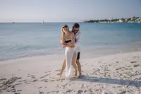 Bahamas beach couples engagement photos