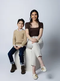 Brother and sister studio photo session