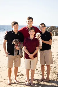 siblings at beach family photo session in Orange County