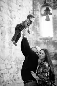 Parents and children during a family photography session in Orange County