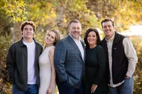 Outdoor family smiling during a family photography session in Orange County
