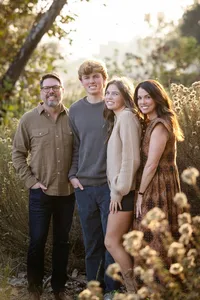 family in a fall family photo session in Orange County