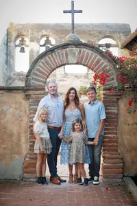 Family connecting during a family photography session in Orange County