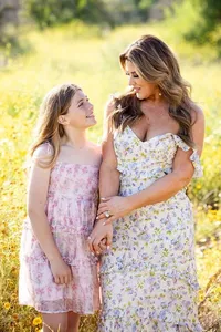 Mother and daughter connecting during a family photography session in Orange County