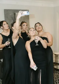 Bridesmaids taking a selfie