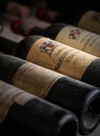 Wine bottles photographed for Château Malescot St Exupéry in Bordeaux by Simon Moore.