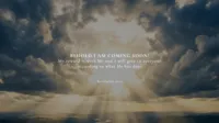 Revelation 22:12 Bible verse displayed among powerful clouds and radiant light, symbolizing Christ’s return, eternal reward, and final judgment
