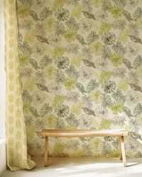 Tropical-garden-escape-monstera wallpaper & curtain