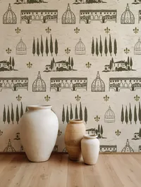 wall paper with 3 vases