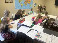 kids interacting in classroom