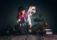 Creative Senior Picture Photographer Portrait with Steampunk Theme and Dice-40