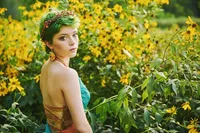 Senior Picture Photographer Captures Artistic Portrait in Flower Field Setting-19