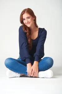 Studio portrait featuring elegant wardrobe and timeless styling