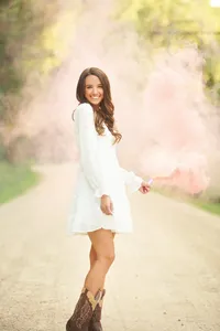 senior girl portrait near water Minnesota modern aesthetic
