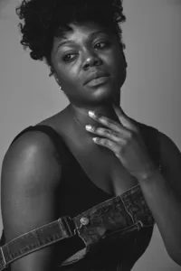 Dramatic actor headshot in black and white Minneapolis studio