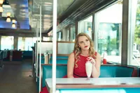 Senior Portraits in Vintage Diner Setting-11