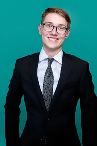 enior photographed in studio with modern, minimalist styling