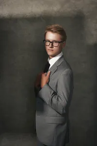 Senior studio portrait with modern, fashion-inspired styling