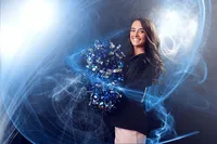 Cheerleading senior photos green screen powder extreme 1