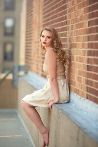 Senior Portrait Near Brick Wall-19