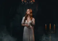 Elegant Senior Portrait By Candlelight From High School Senior Photographer-45