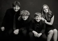 Black and white Fine art family portrait photography in Minneapolis St Paul studio
